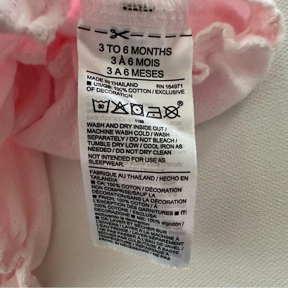 Janie and Jack 3-6 Months Baby Girl Pink Smocked Bubble Romper Peter Pan Collar